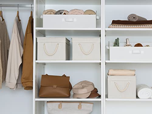 Storage Bins with Lids (Slub White / Large)