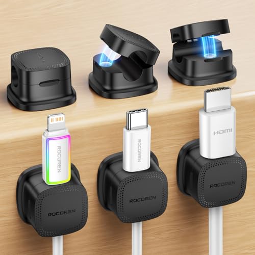 6‑Pack Magnetic 1s‑Lock Adhesive Cable Clips Cord Organizer (6 Count)