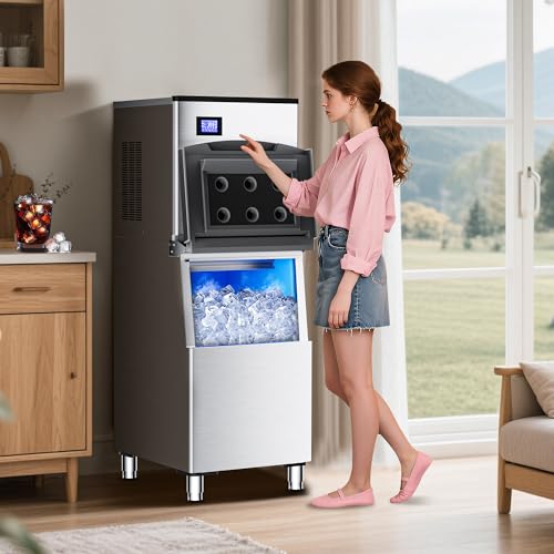 Commercial Ice Maker 500LB (500LBS/24H-156 Ice Cubes / large ice maker)