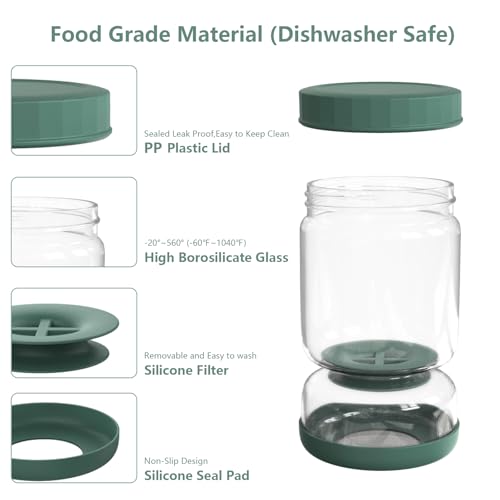 Glass Pickle Jar (34oz Green)