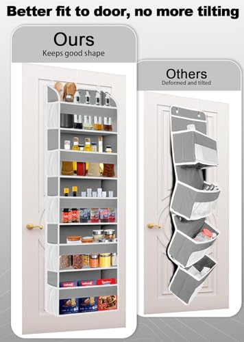 1 Pack Over The Door Storage Organizer with 5 Large Pockets (1 Pack / Light Gray)