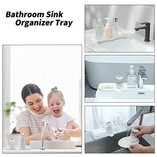 Silicone Soap Dish with Drain Spout (White / L(12"×4"))
