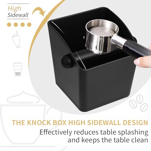 Large Square Knock Box Shock (Large Black Knock Box with Tamper Mat)