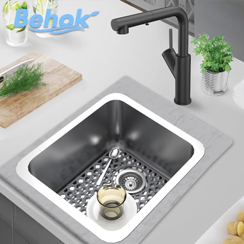 2 Pack Silicone Sink Protector Mat for Kitchen Sink Rear Drian Gray (Gray)