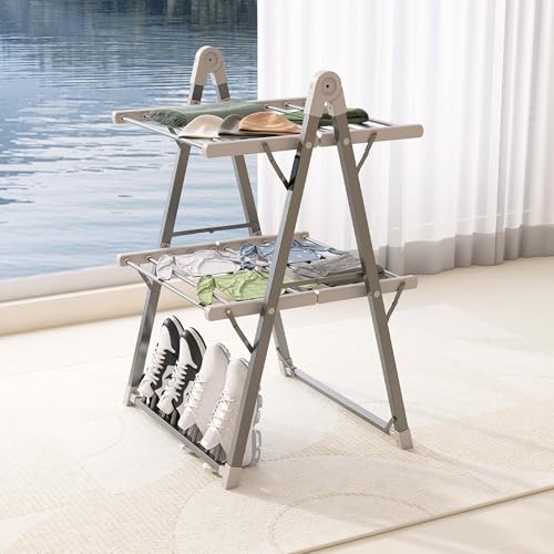 Heated Clothes Drying Rack Foldable Timer Shoes Socks
