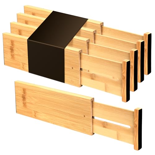 Bamboo Drawer Organizer (Natural / 4"H, Small)