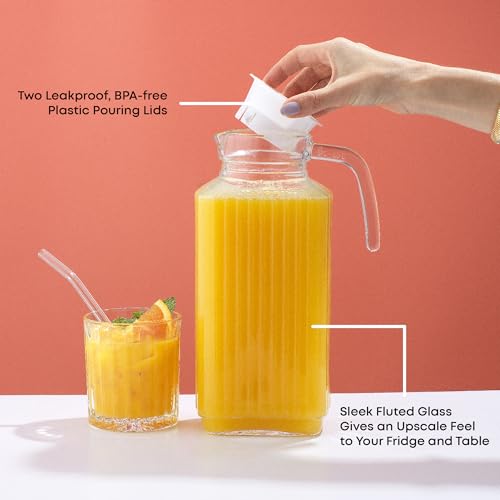 60oz Glass Pitcher with Lid (60 Ounces)