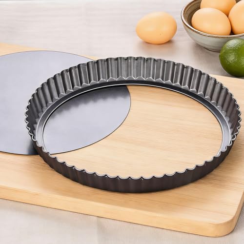 10 Inch Nonstick Tart Pan with Removable Bottom (10 inch x 1.2 inch - 1 pack)