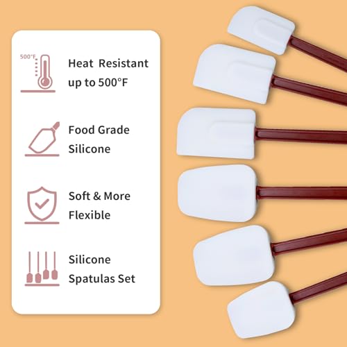 16.5 INCH Silicone Spatulas Heat Resistant Heavy Duty Rubber Spatulas Commercial Spatulas Set for Kitchen Use Silicone Cooking Utensils Sets of 2 (16.5INCH)