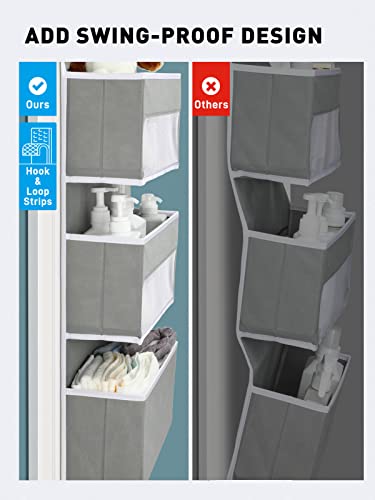 Over the Door Storage Organizer for Nursery Closet 6 Tier Grey (Grey / 6 Tier)