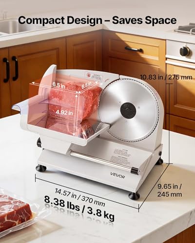 Meat Slicer 7.5" Electric Deli Slicer with 2 SUS420 Blades (7.5 inch / Silver)