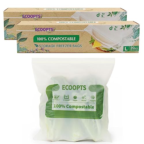 100% Compostable Large Sandwich Zip Bag