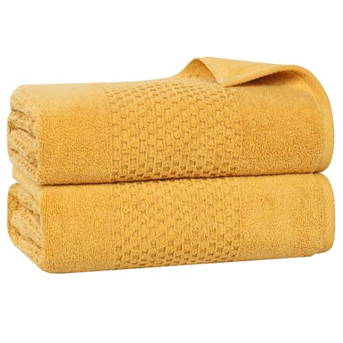 Playa Zero Twist Cotton Medium Weight Bath Sheets (2 Piece Bath Sheet / Gold)