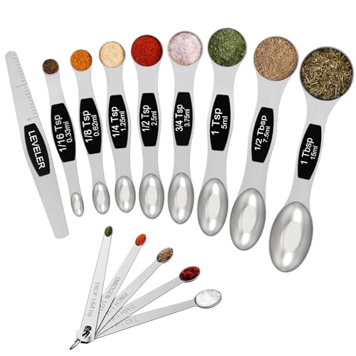 Stainless Steel Magnetic Measuring Spoons with Strong Magnets