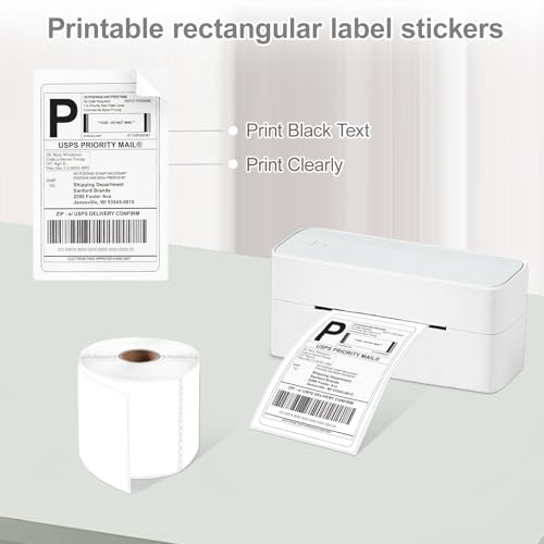 3 X 5 Inch Rectangle Sticker White Moving Labels for Boxes (White)