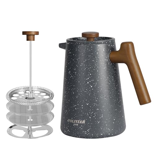 POLIVIAR French Press Coffee Maker (Grey / 34 oz)