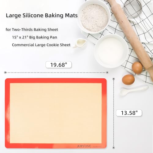 Silicone Baking Mat for 2 (Bright Orange / 19.7"L x 13.6"W)