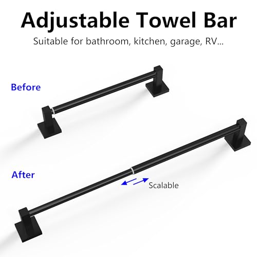 Towel Bar Towel Racks for Bathroom Wall Mounted (Matte Black / Wall-Mounted)