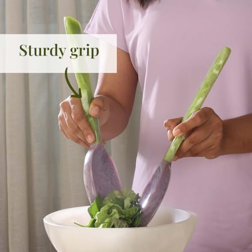 Lavender Sage Resin Salad Servers Set of 2 (12 inches / Lavender & Sage)