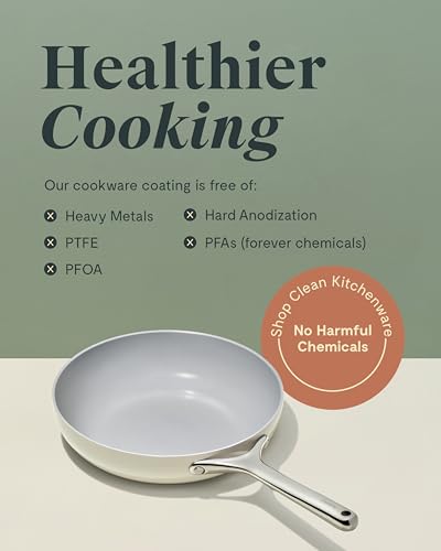Ceramic Non Stick Fry Pan Set with Glass Lids (2x 10.5 IN & 1x 8 IN / Perracotta)