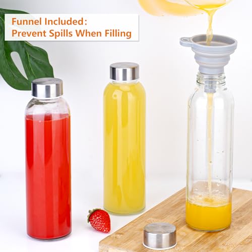 24 oz Glass Water Bottles with Stainless Steel Lids Bulk
