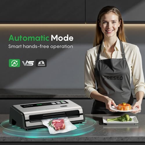Food Vacuum Sealer with Automatic Bag Detection & Built (Silver / Large)