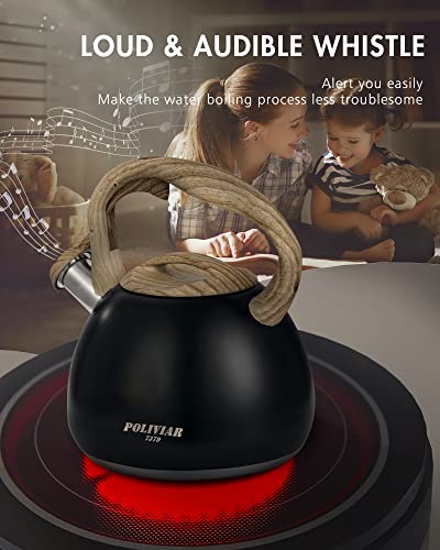 POLIVIAR Tea Kettle (2.6 Quarts / Black Ti)