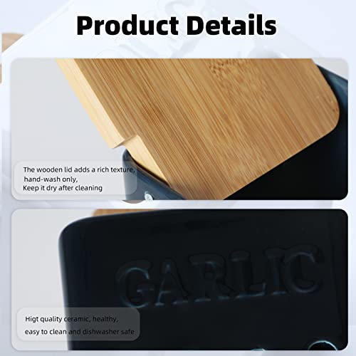 Garlic Keeper with Lid (Navy)