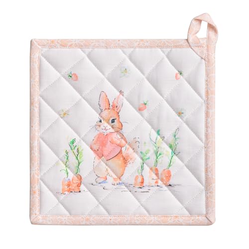 Pot Holders 100% Cotton Potholders (013 - Bunny Party / 8" x 8" (Pot Holder Pack of 1))