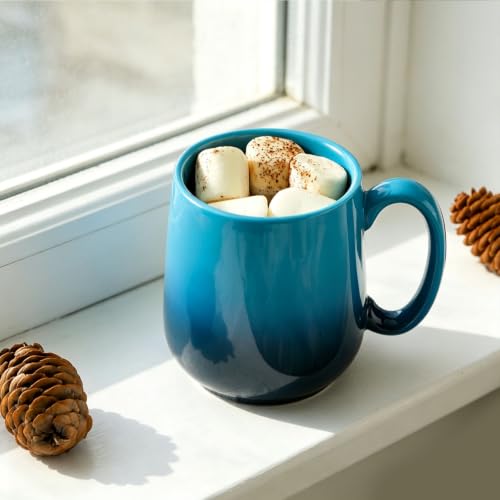 15oz Large Ceramic Mug Set (GradationBlue / Set of 4)