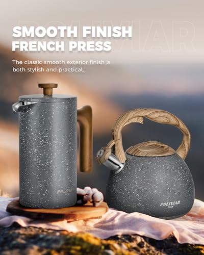 POLIVIAR French Press Coffee Maker (Gray)