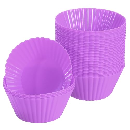 36Pcs Silicone Cupcake Liners (Purple / 3.5cm/1.4inch)