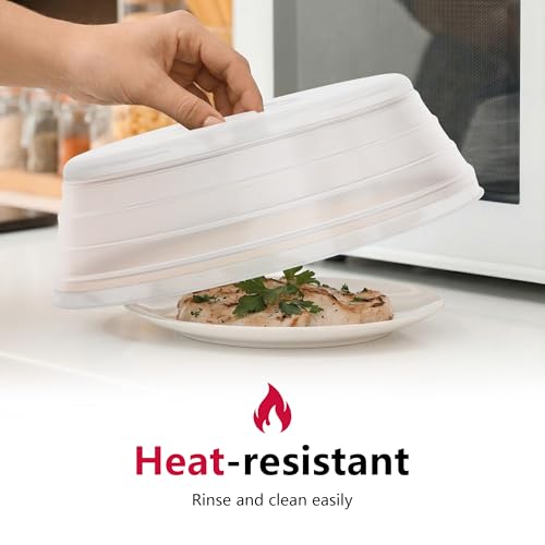 Microwave Splatter Cover Vented for Food with Hook Hole (Clear / M(11"x3.26")-Pack of 1)