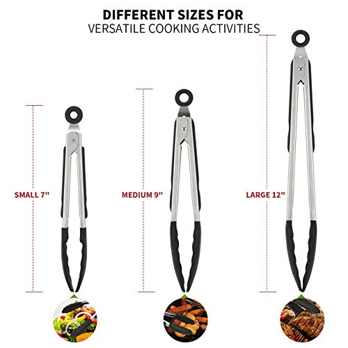 Kitchen Tongs for Cooking ((01) Black)