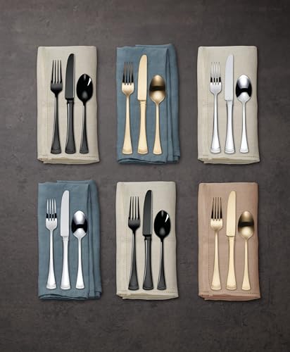 Portola Gold Satin 20 (20-Piece Flatware Set, Gold)