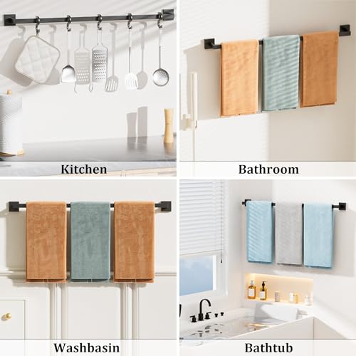 32 Inch Towel Bar for Bathroom Wall Mounted (Single 32 Inch(Assemble) / Matte Black)