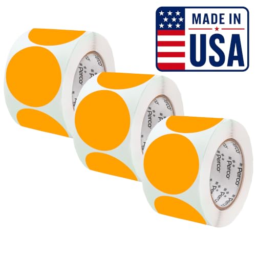 Neon Orange Perforated Round Circle Dot Sticker 4 (Neon Orange / 4 Inch)