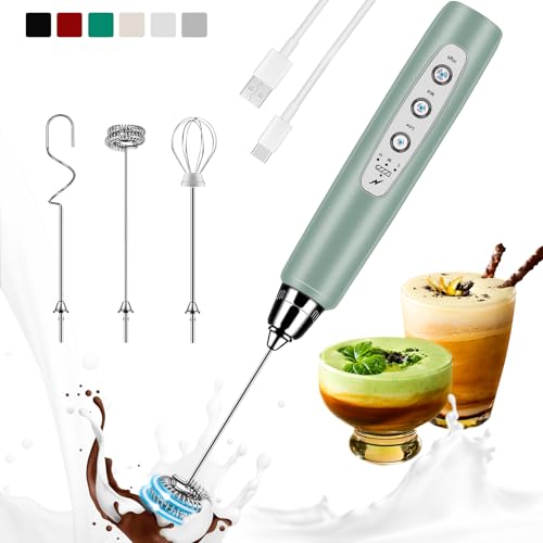 Milk Frother Handheld Rechargeable (without stand / Sage Green)