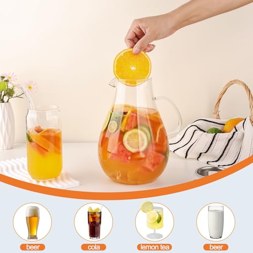 2500ml Glass Pitcher with Lid (88oz)