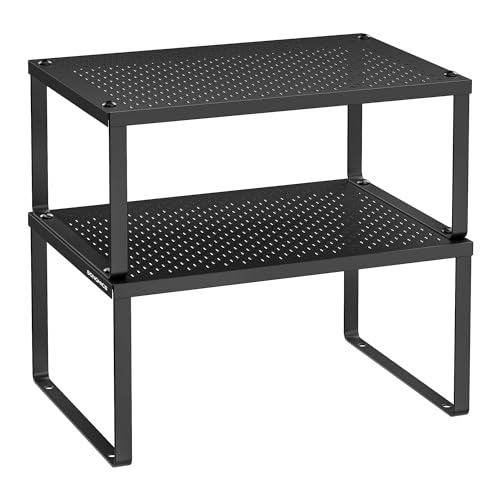 Set of 2 Metal Spice Racks (Ink Black / 2 Tiers (9"D x 12.6"W))