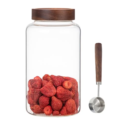 Large Glass Coffee Jars with Spoon (2300ml/77oz)