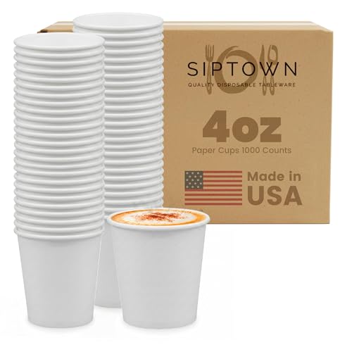 Paper Cups 4 oz 1000 Pack for Coffee & Espresso (4oz - 1000 Count)