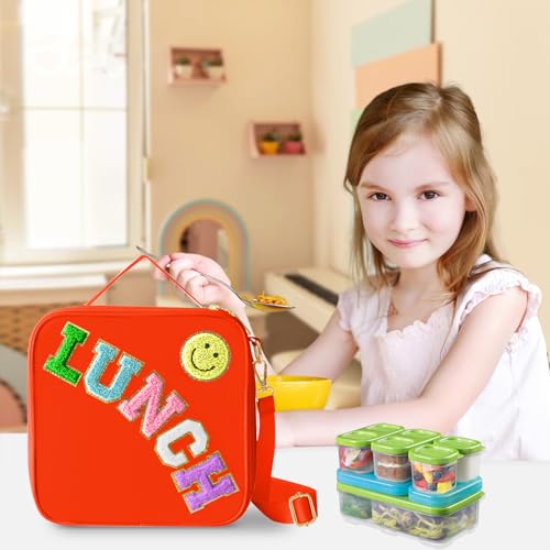 Insulated Lunch Bag With Adjustable Shoulder Strap (Orange)