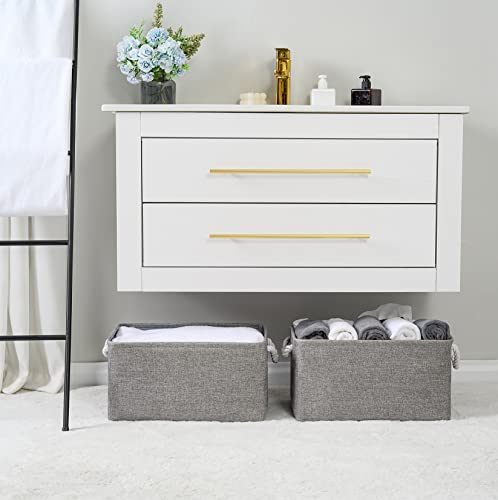 Large Storage Bins Basket (Grey / 2PCS/Large - 15.7Lx11.8Wx8.3H)