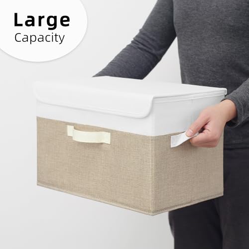 Memory Keepsake Storage Box (White/Khaki / Large-2 Pack)