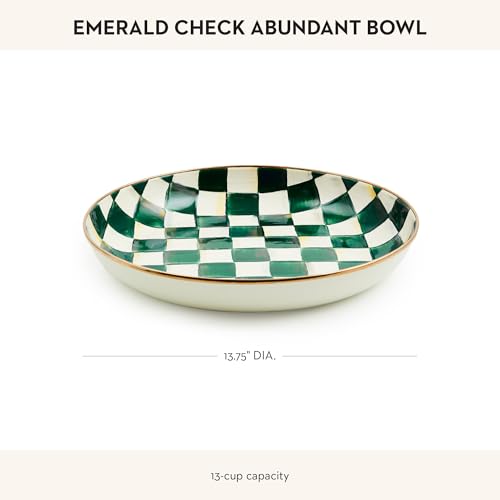 Enamel Abundant Bowl (Emerald Check)