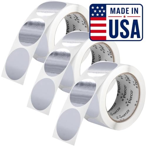 Metallic Silver Perforated Round Circle Dot Sticker 2 (Metallic Silver / 2 Inch)