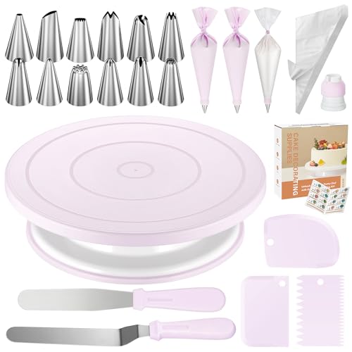 71 Cake Decorating Kit Baking Supplies Tools for Beginners & Pros (Light Purple)