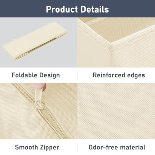 Drawer Organizer Clothes Storage (Beige / 24 Pack)