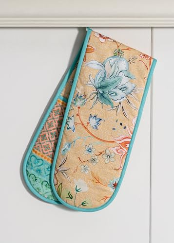 Double Oven Mitts 100% Cotton Double Oven Glove (041 - Luxury Loft - Peach / 7" x 35" (Double Oven Mitt))